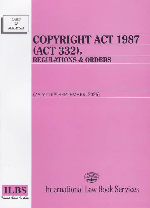 Copyright Act 1987 (Act 332)- As at 10/9/2026