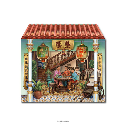 GC304 Triple Layer Greeting Card: Teatime Tales of The Peranakan