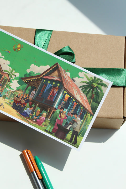 Hari Raya Panorama Postcard: Riang Ria Raya