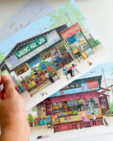 Pop Up Card PUE01 Small Town Warung