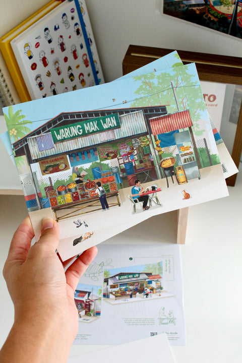 Pop Up Card PUE01 Small Town Warung