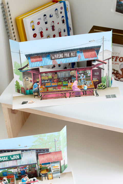 Pop Up Card PUE01 Small Town Warung