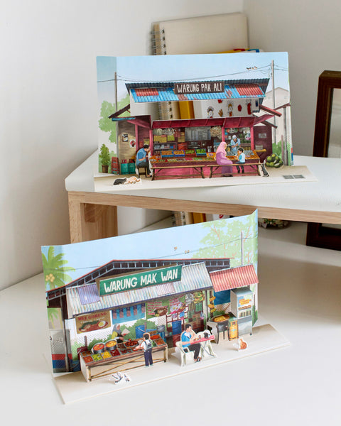 Pop Up Card PUE01 Small Town Warung