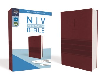 Holy Bible - New International Version, Burgundy Leathersoft, Value Thinline Bible  (LEA) - MPHOnline.com