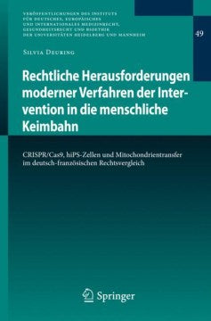 Rechtliche Herausforderungen moderner Verfahren der Intervention in die menschliche Keimbahn - MPHOnline.com