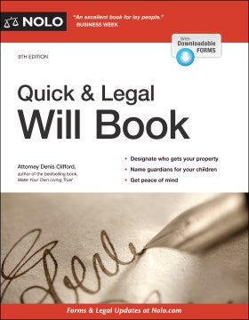 Quick & Legal Will Book - MPHOnline.com