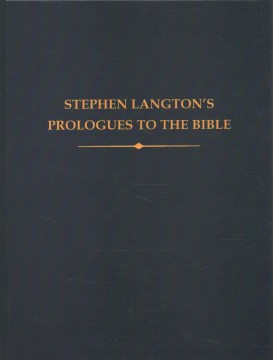 Stephen Langton's Prologues to the Bible - MPHOnline.com