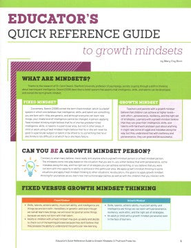 Educator's Quick Reference Guide to Growth Mindsets - MPHOnline.com