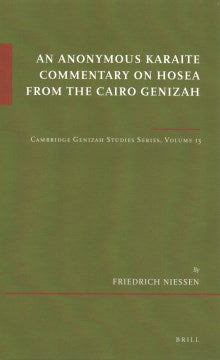 An Anonymous Karaite Commentary on Hosea from the Cairo Genizah - MPHOnline.com