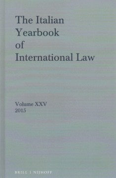 The Italian Yearbook of International Law 2015 - MPHOnline.com