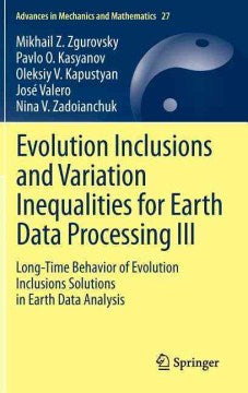 Evolution Inclusions and Variation Inequalities for Earth Data Processing III - MPHOnline.com