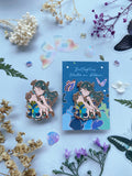 Butterfly Waltz on Bloom - Hard Rose Gold Enamel Pin - MPHOnline.com