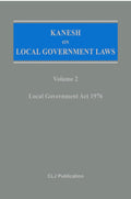 Kanesh on Local Government Laws (Volume 2): Local Goverment Act 1976 - MPHOnline.com