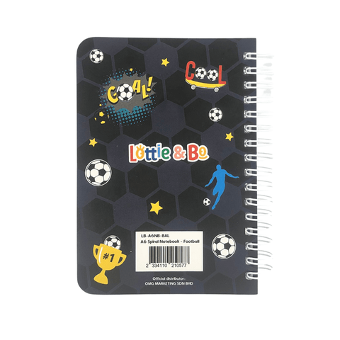LOTTIE & BO A6 Spiral Notebook - Football Fever - MPHOnline.com