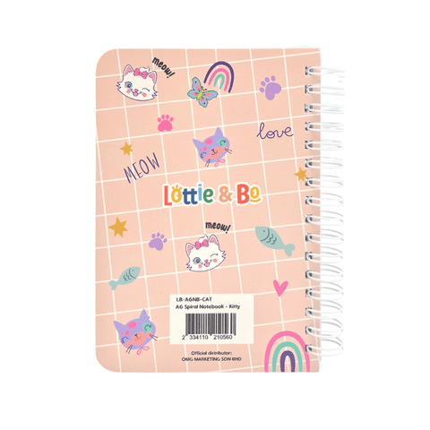 LOTTIE & BO A6 Spiral Notebook - Purrfect Kitty - MPHOnline.com