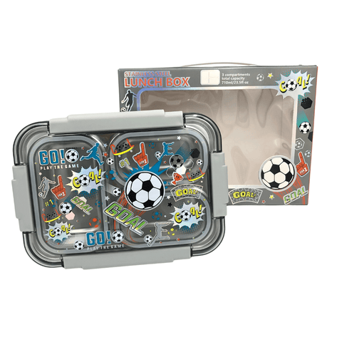 LOTTIE & BO Stainless Steel Bento Box - Football Fever - MPHOnline.com