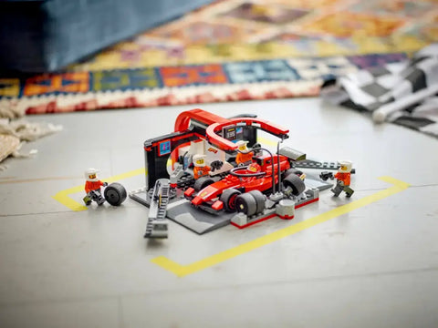 LEGO F1® Pit Stop & Pit Crew with Ferrari Car (60443) - MPHOnline.com
