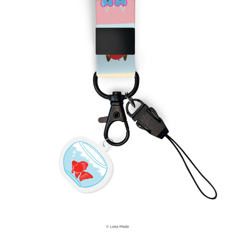 LYL601 Lanyard: Checkered Cat