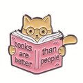 EMMA5 Enamel Pin Cat Book - MPHOnline.com