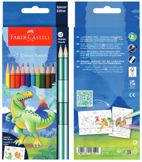 FABER-CASTELL Colour Pencil Dino Version 12'L 115125 - MPHOnline.com