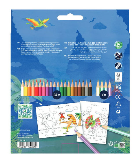 FABER-CASTELL Colour Pencil Dino Version 24'L 115126 - MPHOnline.com