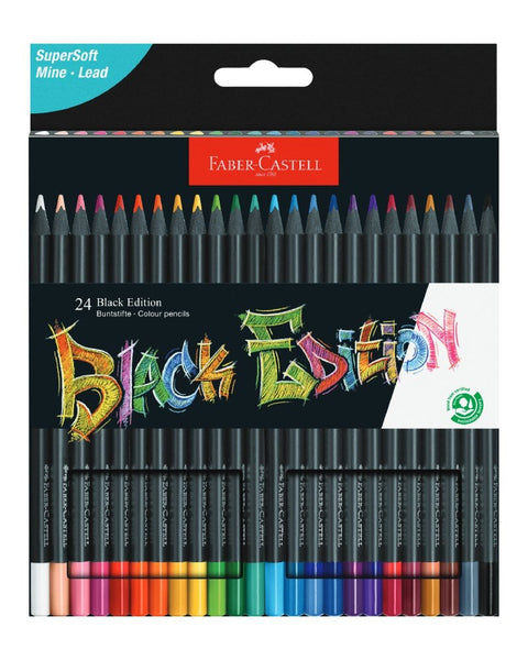 FABER-CASTELL Colour Pencils Black Edition 24'L 116424 - MPHOnline.com