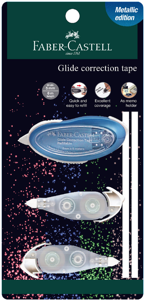 FABER-CASTELL Metallic Glide Correction Tape + 2 Refill - MPHOnline.com
