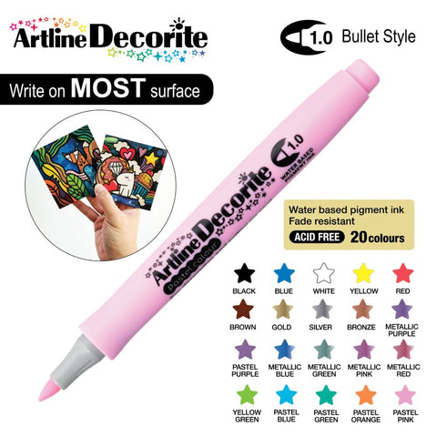 ARTLINE EDF-1 Decorite Marker 1mm-Pastel PK - MPHOnline.com