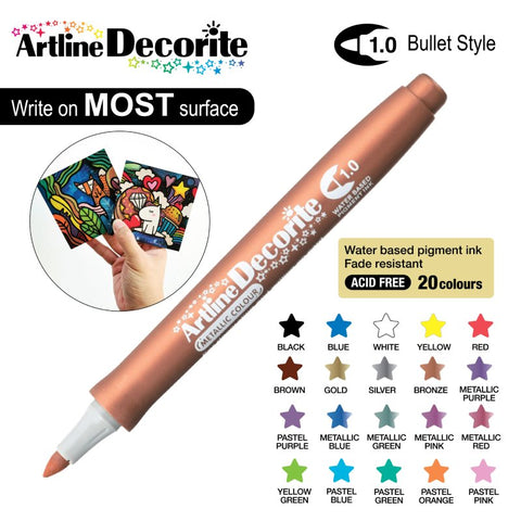 ARTLINE EDFM-1 Decorite Marker Metallic 1mm-BRZ - MPHOnline.com