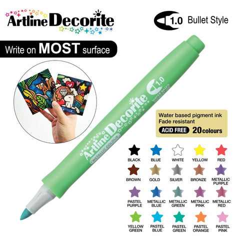 ARTLINE EDFM-1 Decorite Marker Metallic 1mm-Metallic GR - MPHOnline.com