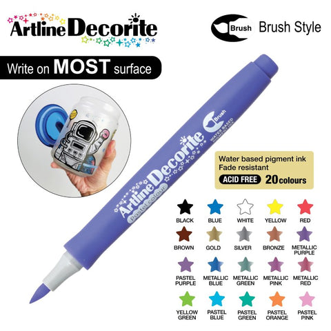 Artline Decorite 3.0 Flat Marker Metallic/pastel - New Zealand Artline Decorite 3.0 Flat Marker Metallic/pastel - New Zealand