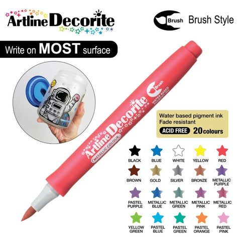 ARTLINE EDFM-F Decorite Marker Metallic Brush-Metallic RD - MPHOnline.com
