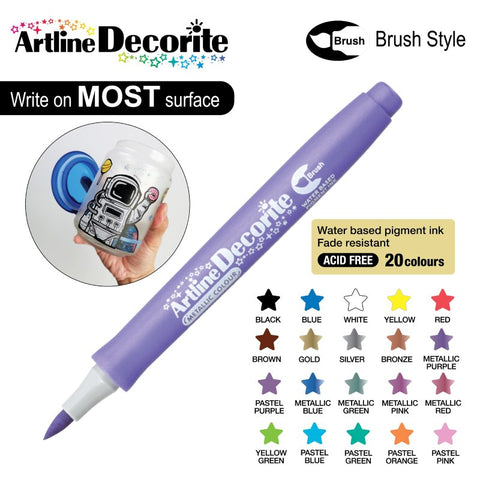 ARTLINE EDFM-F Decorite Marker Metallic Brush-Metallic PU - MPHOnline.com