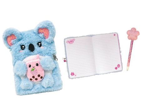 HOT FOCUS Fuzzy Diary with Lock and Keys Koala 250KO - MPHOnline.com