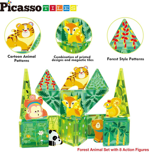 PICASSO TILES: Forest Animal Set with 8 Action Figures (26pcs) - MPHOnline.com