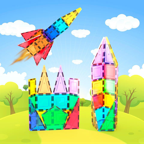 PICASSO TILES: Magnetic Tiles Rocket Set (32pcs) - MPHOnline.com
