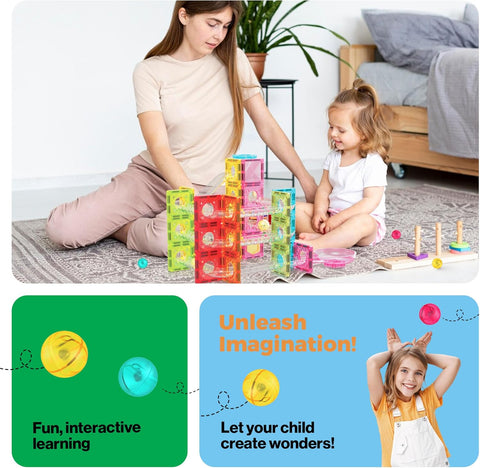 PICASSO TILES: Marble Run Travel Size Magnetic Tiles (60pcs) - MPHOnline.com