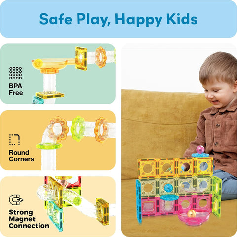 PICASSO TILES: Marble Run Travel Size Magnetic Tiles (60pcs) - MPHOnline.com