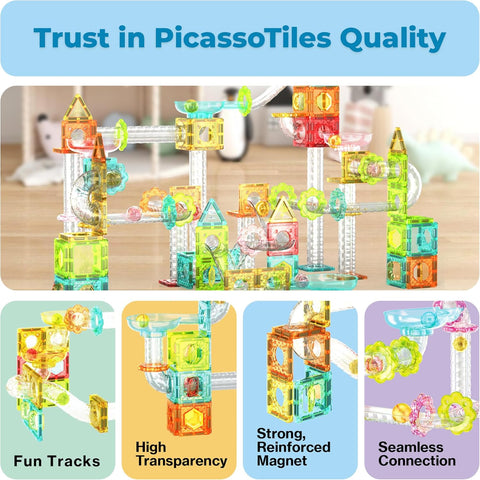 PICASSO TILES: Marble Run Travel Size Magnetic Tiles (60pcs) - MPHOnline.com