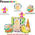 PICASSO TILES: Magnetic Tile Dino Theme with 8 Action Figures (26pcs) - MPHOnline.com
