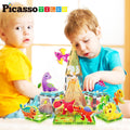 PICASSO TILES: Magnetic Tile Dino Theme with 8 Action Figures (26pcs) - MPHOnline.com