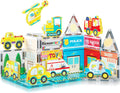 PICASSO TILES: Magnetic Tile Metro City with 8 Action Figures (26pcs) - MPHOnline.com