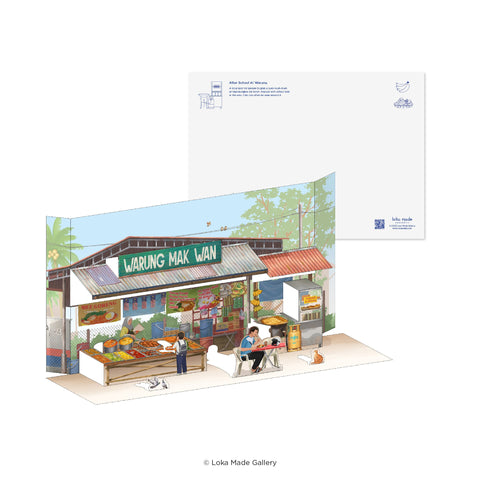 Pop Up Card PUE01 Small Town Warung