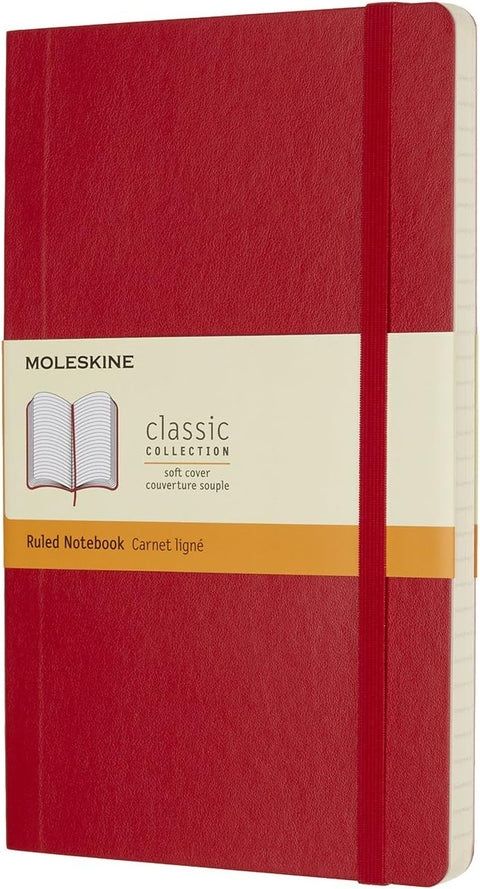 MOLESKINE Notebook Large Ruled Scarlet Red Softcover - MPHOnline.com