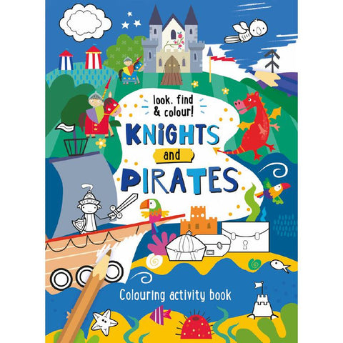 Look Find & Colour Knights And Pirates Colouring Activity Book - MPHOnline.com