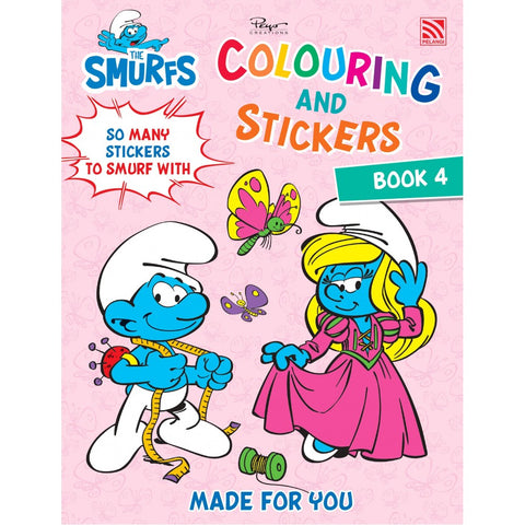 The Smurfs - Colouring And Stickers Book  4 - MPHOnline.com