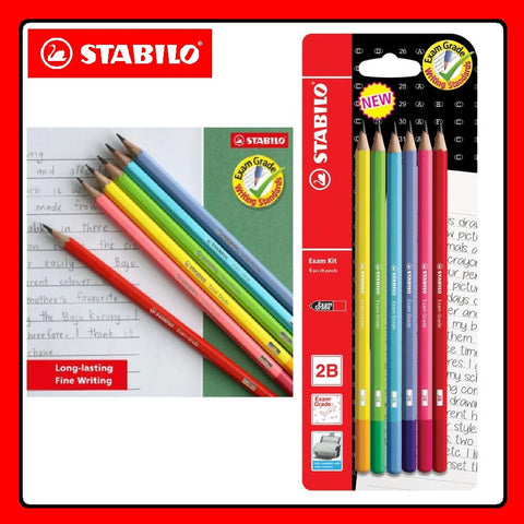 Stabilo Exam Writing Pencil – Blister of 6 (Assorted Colours)