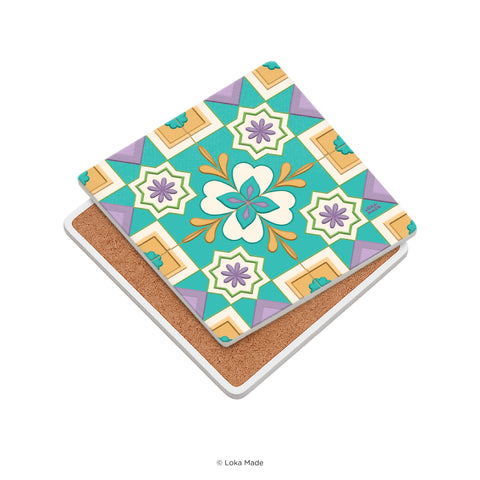 Loka Made TMC-PR-008 Coaster:Floral Kaleidoscope