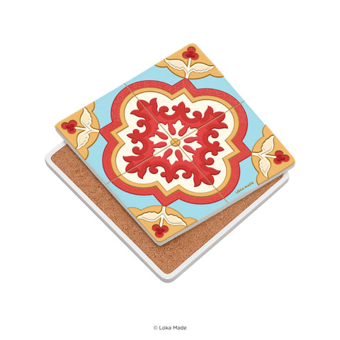 Loka Made TMC-PR-009 Coaster:Crimson Bloom