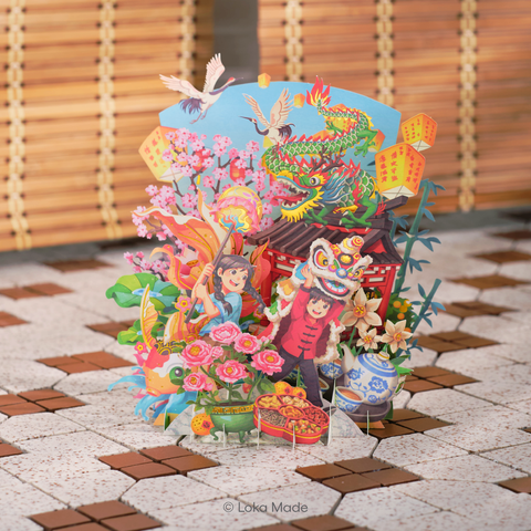 Pop Up Greeting Card 360 3D Greetings Card: Festive Adventures